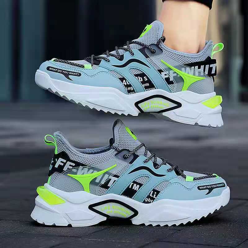 Pop shoes men's sneakers fall and winter mesh fashion trend casual shoes students Korean running men's shoes