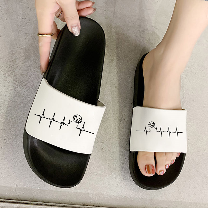 shoes for women Cute puppy slippers Dog paw house outdoor Beach slides summer hotest flip flops