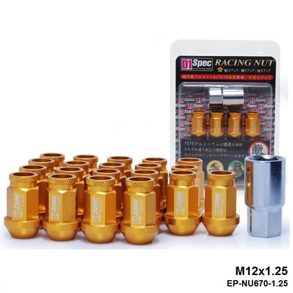 EPMAN - D1 Spec Jdm Racing Wheel Lug Nuts M12 X 1.25MM / M12 X 1.5MM 20PCS For Nissan Subaru Suzuki EP-NU670