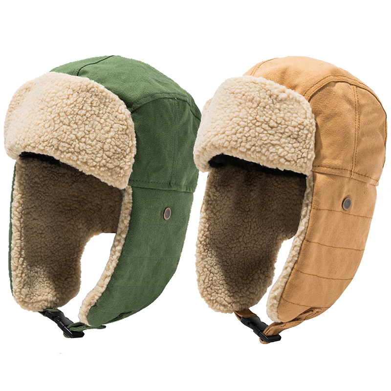 Warm Bomber Hats Earflap Russian Hat Men Women Ear Flap Winter Hat Windproof Cycling Skiing Winter Snow Thicken Cold Hats