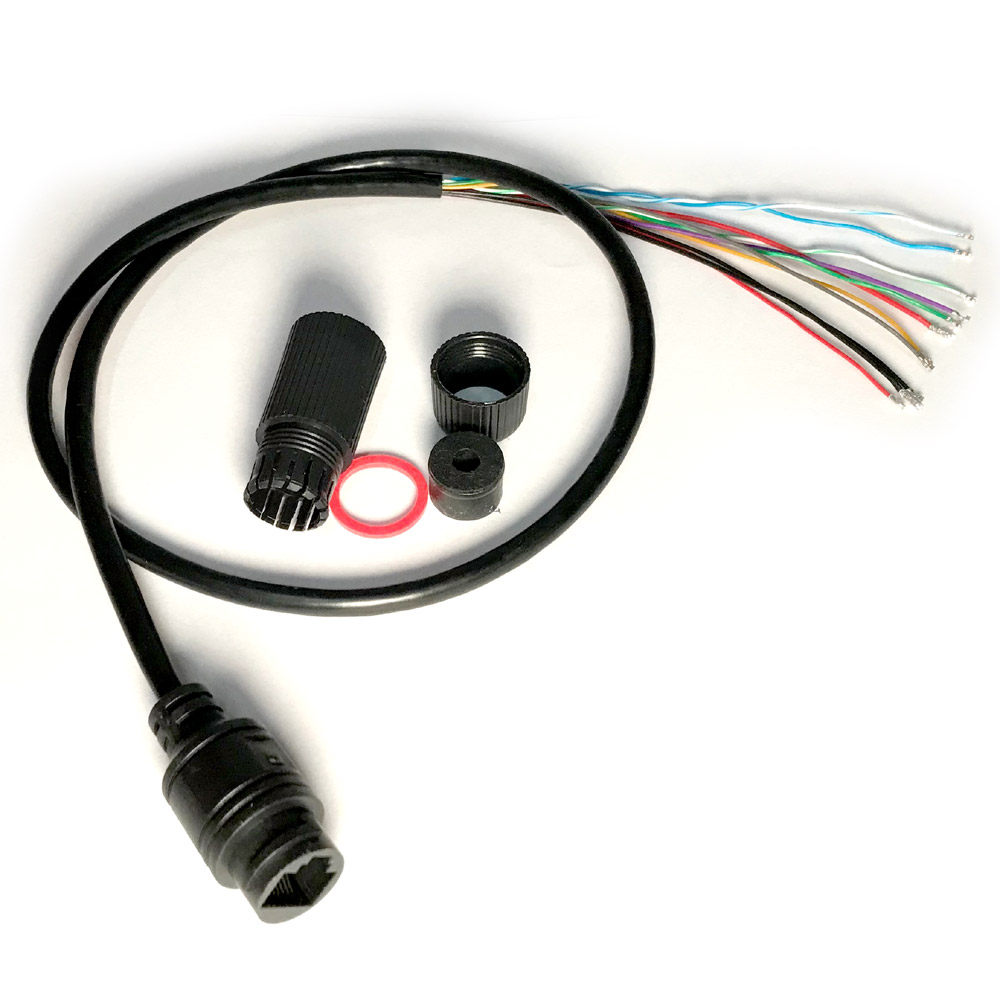 Waterproof POE LAN cable for CCTV IP camera board module with weatherproof connector RJ45, Single status LED