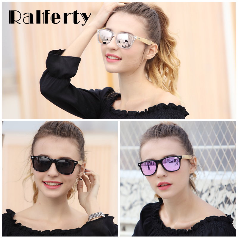 Ralferty Real Bamboo Sunglasses Men Polarized Women Black Sunglass Male UV400 Sun Glasses Driver Goggles Wooden Eyewear Shades