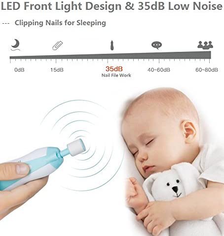Baby Care Product Electric Nail Clipper Cutter Baby Nail Trimmer Upgraded Design with 6 Grinding Heads Safe for Your Baby Nail
