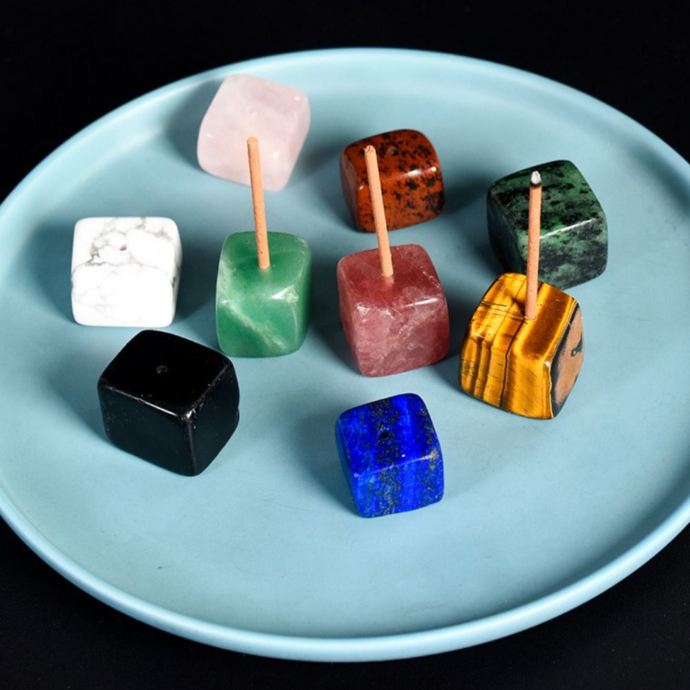 Incense Base Incense Holder Traditional Square Natural Crystal Stone Incense Sticks Burner Buddha Incense Ornaments Fresh Air