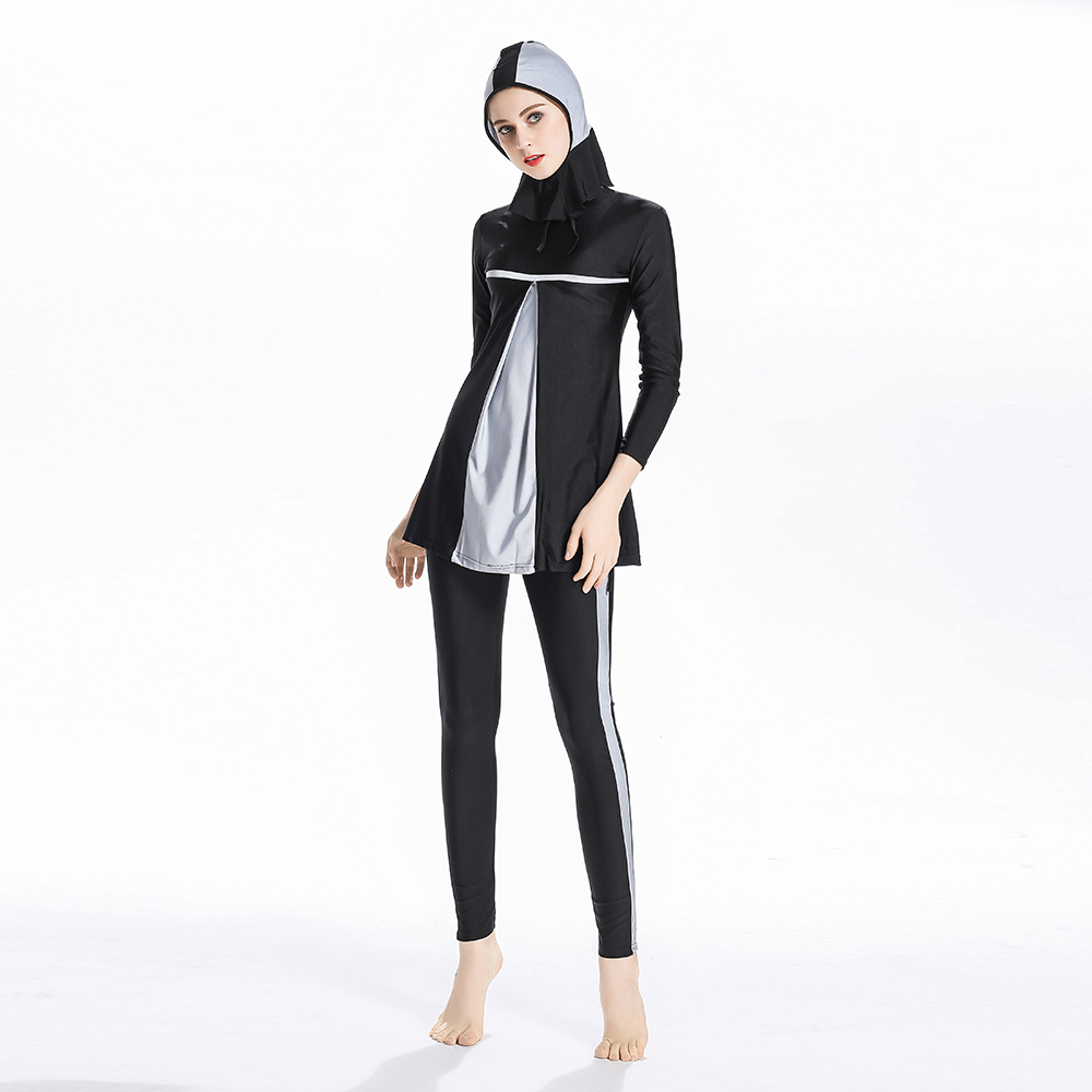 YONGSEN Long Sleeve Muslim Swimwear Women Beach High Quality Islamic Burkinis Lady Burning Hijab Swimsuit With Flowers Clothing