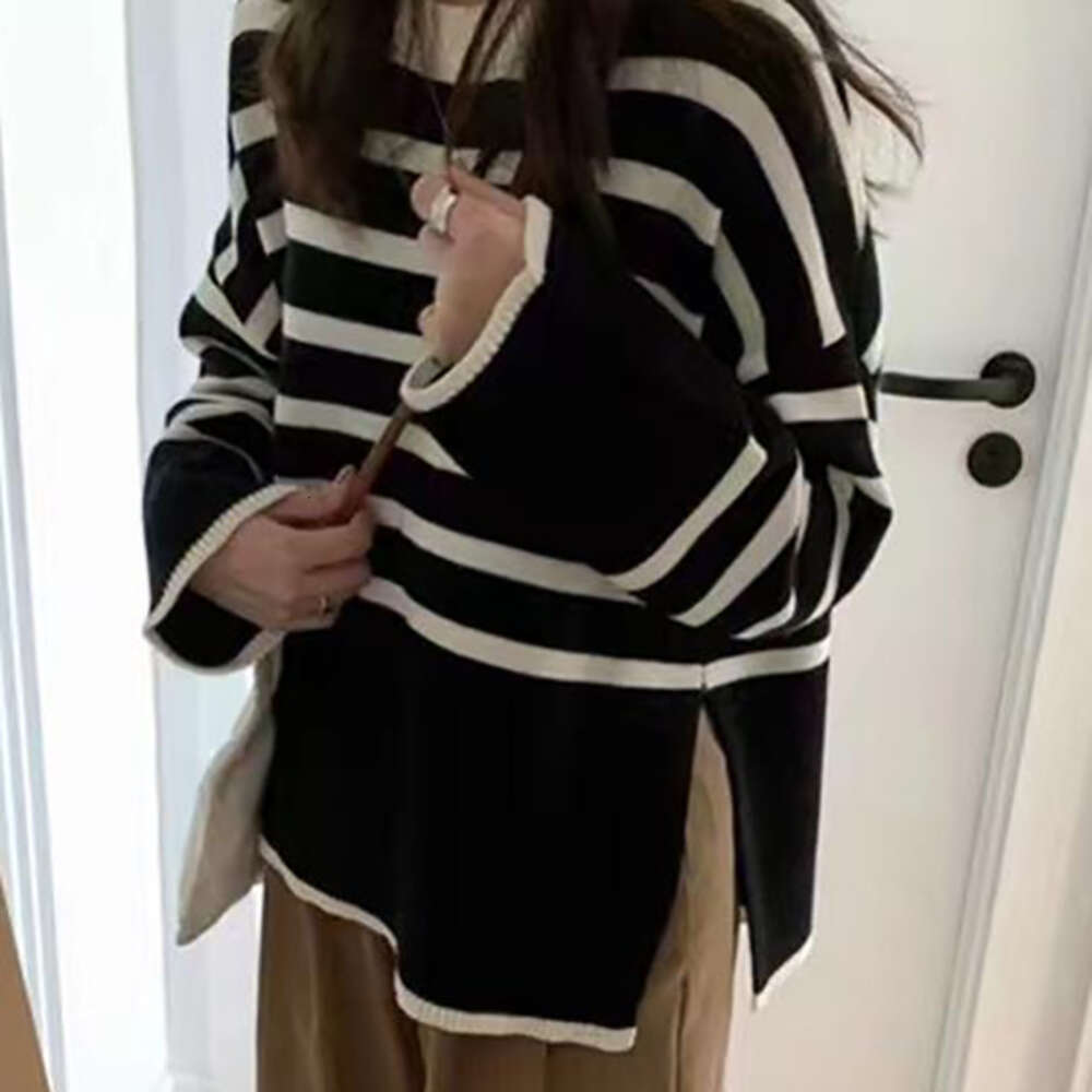 HELIAR Striped Loose Warm O-Neck Long Sleeve Thicken Knitted Pullovers Casual Sweater For Women 2023 Autumn Winter F6.24#22.6 ddmymarket