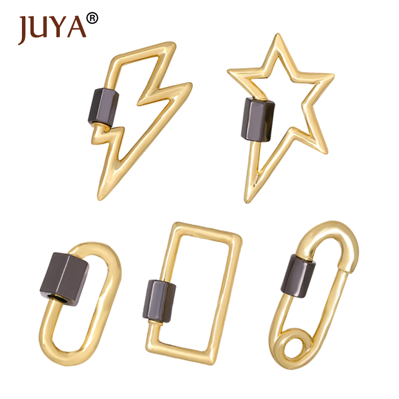 Juya Jewelry Making Screw Clasps Pendant Carabiner Lock Oval Clasps for DIY Women Necklaces Bracelets Hand Made Findings Charm