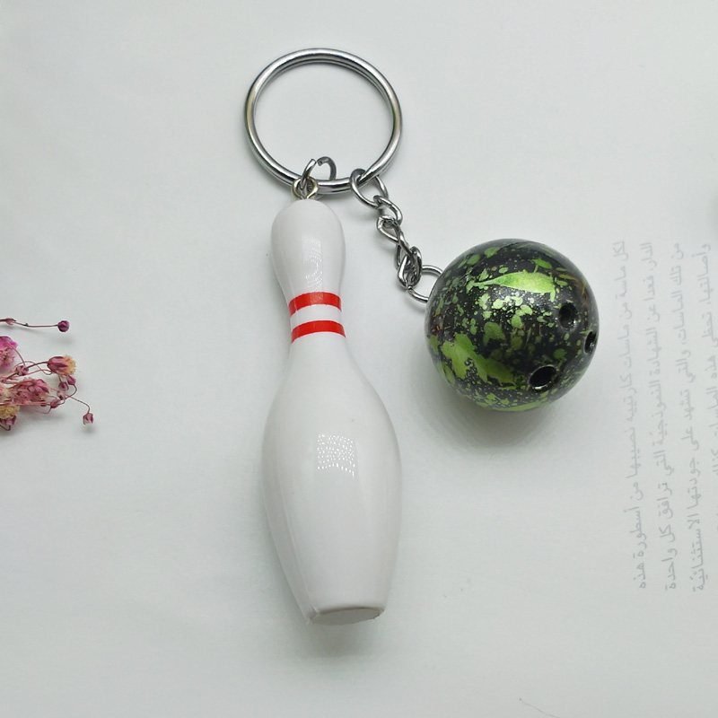 Design Cool Luxury sports Keychains Key Chain Car Key Ring Bowling chain color pendant For Man Women Gift wholesale 17164