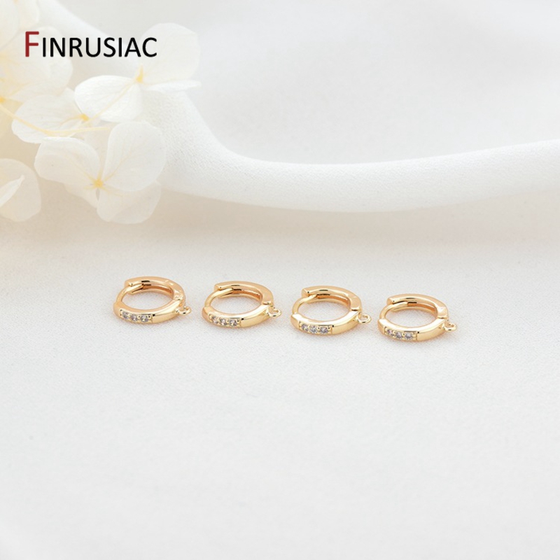 Earring Making Component 14k Gold Plated Round Earrings Hooks Hoop Earring Clasps Accessories DIY Jewellery Supplies Wholesale