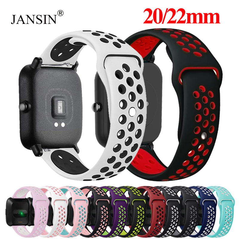 Silicone 20mm 22mm Band For Amazfit GTS 2 2e Garmin Mini GTR 42mm 47mm GTR2 Sport Bracelet For Amazfit Bip Strap Galaxy Watch 4