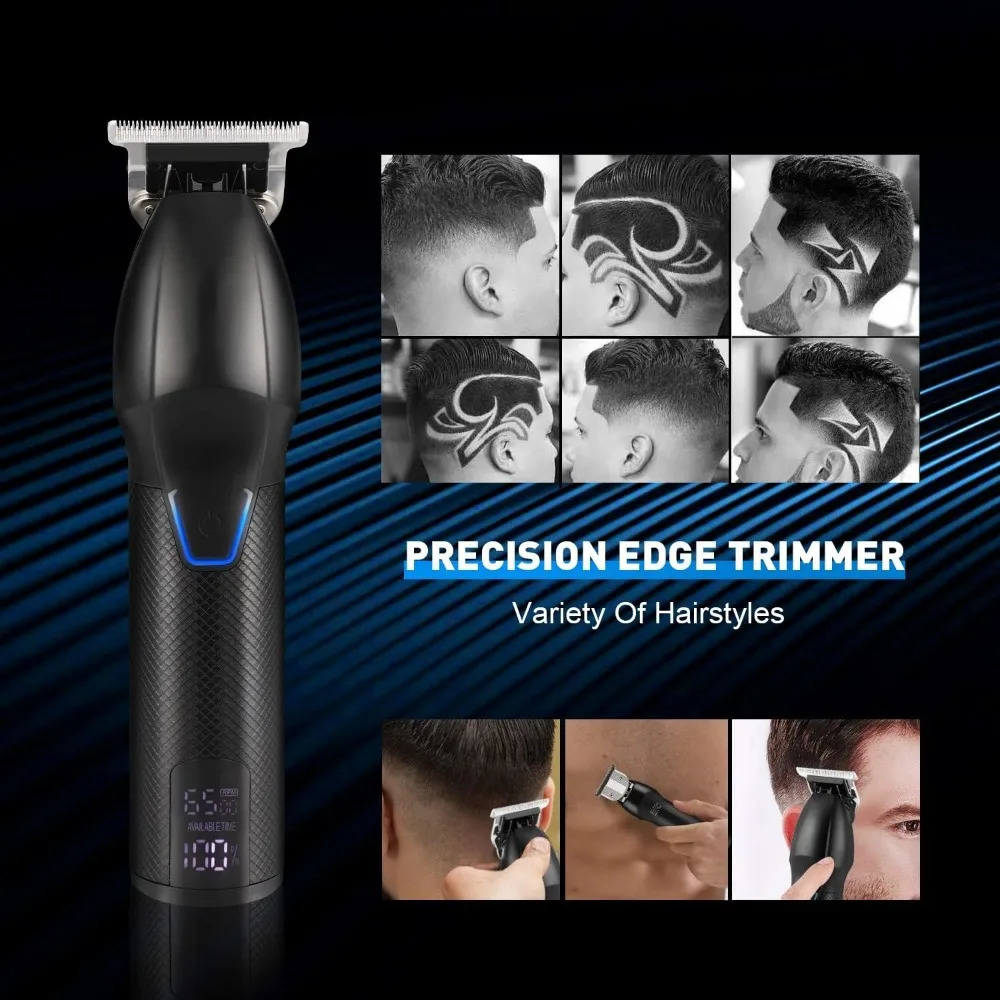 Professional Hair Clippers and Trimmer Kit for Men Barber Clipper Set Cordless Hair Cutting Beard Trimmer Grooming Haircut Kit 240624