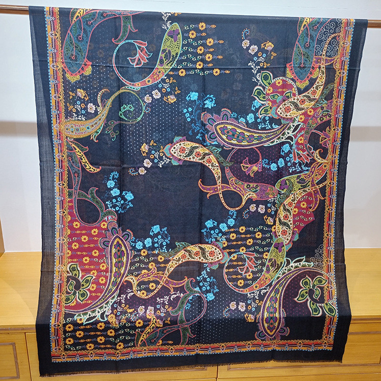 Naizaiga 100% cashmere Cashew flowers long thin Women print luxury Women Shawl pure cashmere Female Scarves , MSK17