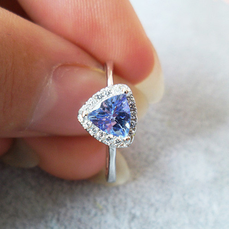 Natural Tanzanite Ring for Woman 5mm Natural Tanzanite Silver Ring Vintage Tanzanite Wedding Ring Natural Tanzanite Jewelry