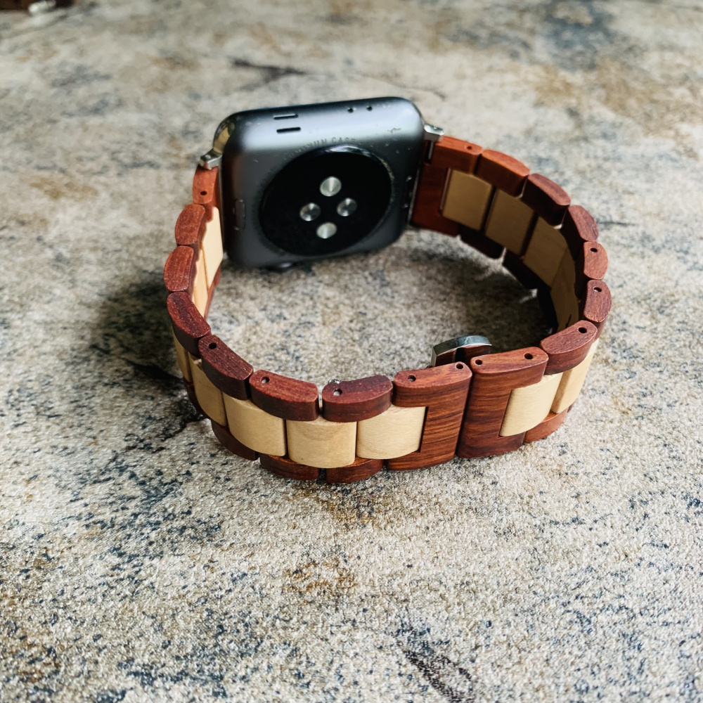 Retro Bamboo Wood Bracelet For Apple Watch Band 38mm 40mm 42mm 44mm 41mm 45mm Watchband Wood iWatch Strap Series 8 7 6 5 4 3 SE