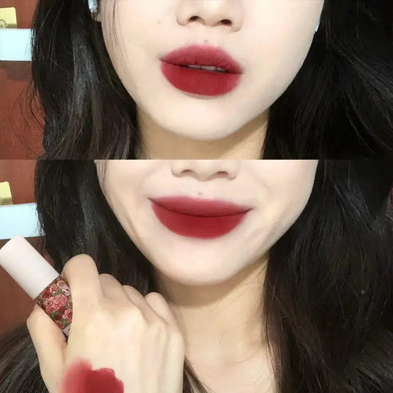 Rose Garden Matte Muse Lip Mud Liquid Lipstick Waterproof Nude Lip Gloss Long Lasting Non-stick Cup Sexy Women Lipgloss Cosmetic 240621