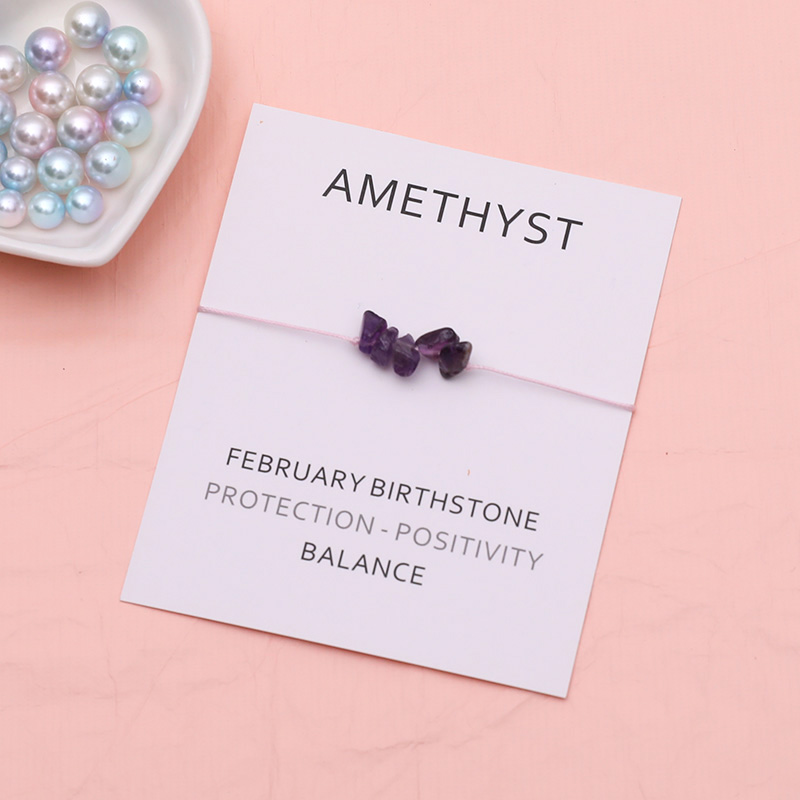 Natural Amethyst Purple Healing Bracelet February Birth Stone Bracelet Crystal Birth Stone Jewelry for February Birthday Gift