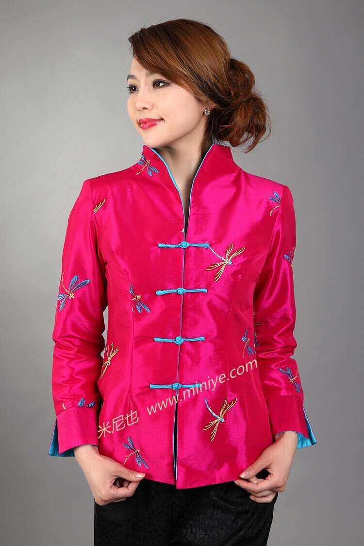 Hottest White Lady Silk Satin Coat Chinese Style Top Embroidered Tang Suit National Clothing Size S M L XL XXL XXXL NJ60