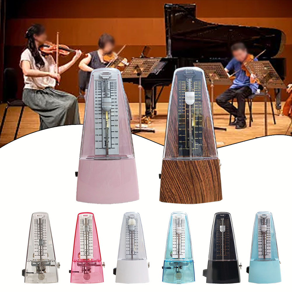 Mechanical Metronome Tower Type No Batteries Required Visual Sense of Tempo Perfect for Guitar Bass Violin Piano Wooden Color