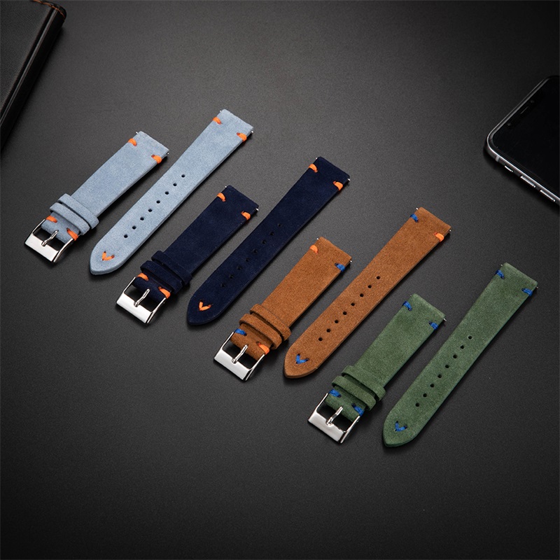 Watchband 20mm For Samsung Galaxy Watch Watch 42mm Gear S2 Watchband Suede Leather Bracelet Strap For Huawei Watch 2 Amazfit Bip