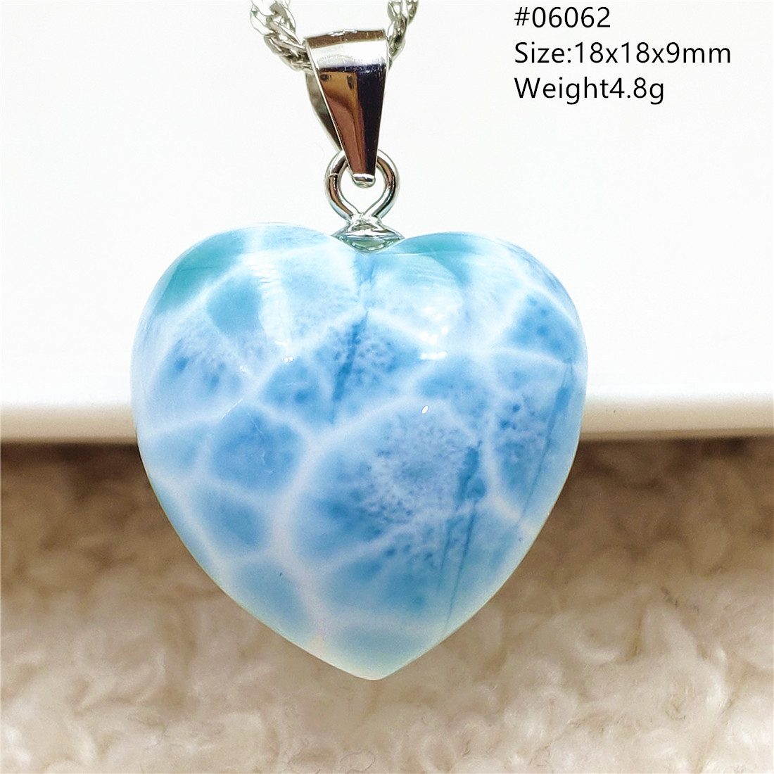 Natural Blue Larimar Water Drop Pendant Love Beads Jewelry Women Men Water Pattern Crystal Love Necklace From Dominia AAAAA