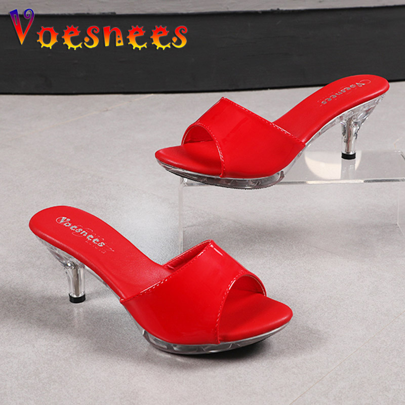 Transparent High-Heel Sandals: 6.5CM Platform Summer Slides for Women, hot 2024 Collection