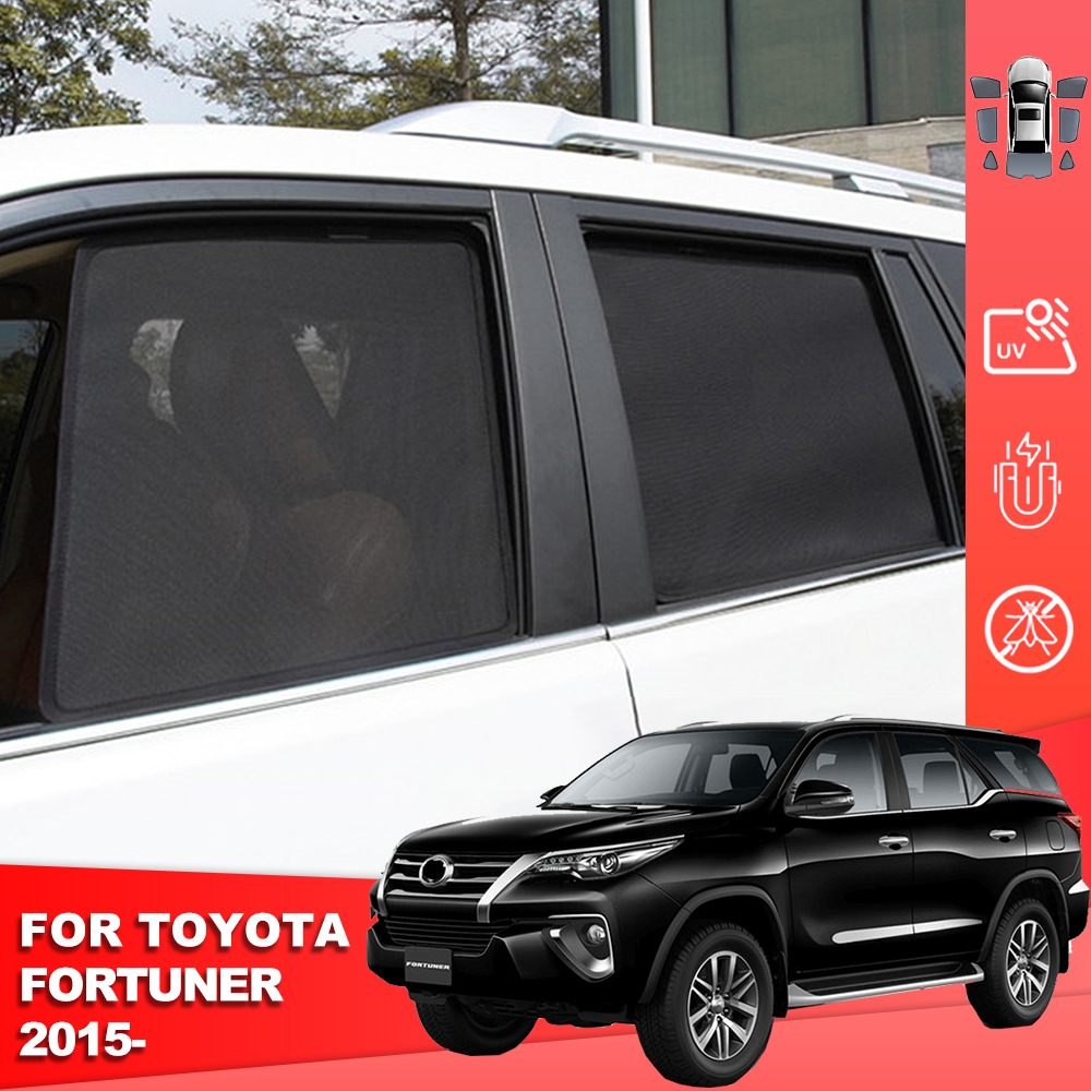 For Toyota Fortuner SW4 2016-2022 Car Sunshade Shield Magnetic Rear Side Baby Window Sun Shade Visor Front Windshield Curtain
