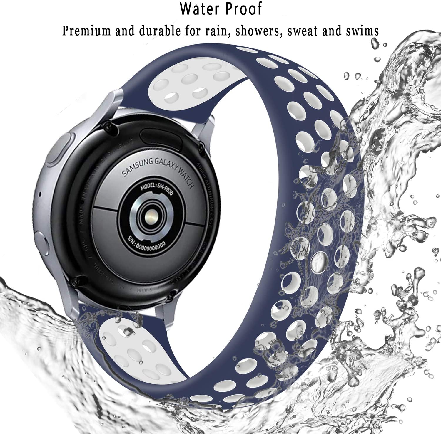 20mm/22mm Watch Band For Samsung Galaxy Watch 3/46mm/42mm/Active 2/Gear S3 Frontier Silicone Bracelet Huawei GT/GT2/2e/Pro Strap