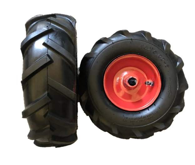 13 inch herringbone inflatable wheel X 5.00-6 micro tiller tractor pneumatic tire rubber scraper