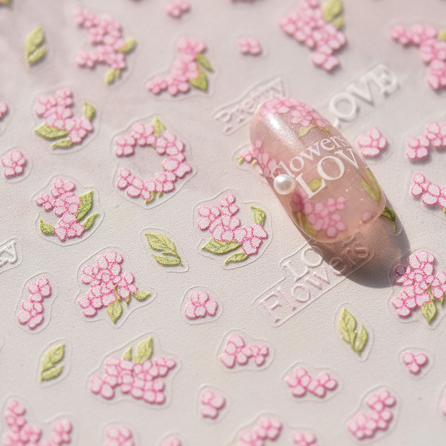 Pretty Colorful & Pink Little Flower High Quality Nail Art Stickers Adhesive Design DIY Nail Decals Decorations