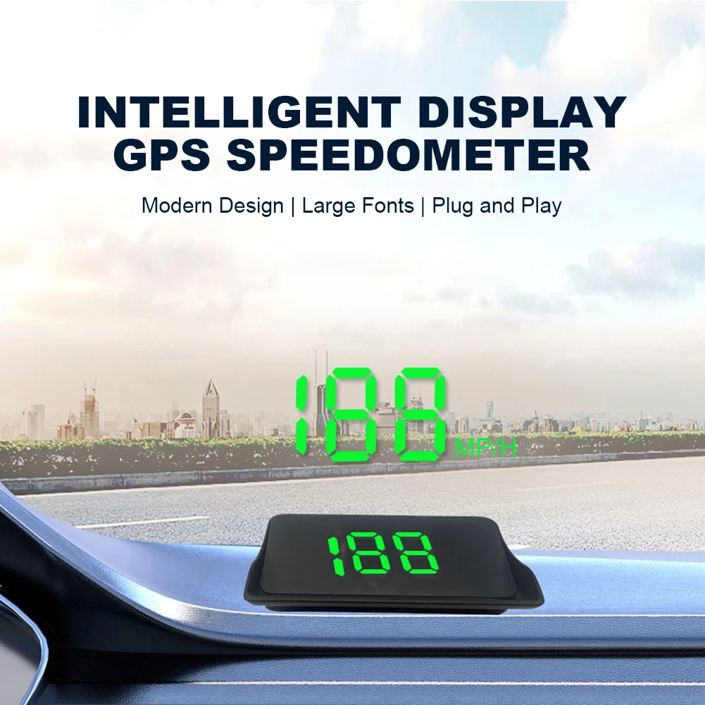 Newest Windshield Speed Projector LED Display GPS HUD Speedometer Plug and Play Big Font Car Electronics Accessories for All Car