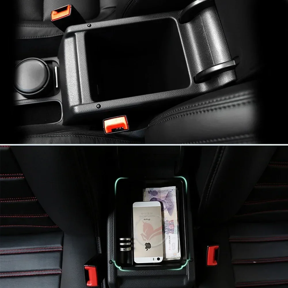 For Volkswagen VW Tiguan Mk1 Mk2 Taos Seat Tarraco Car Accessories Armrest Storage Box Tray Container Console Organizer Pallet