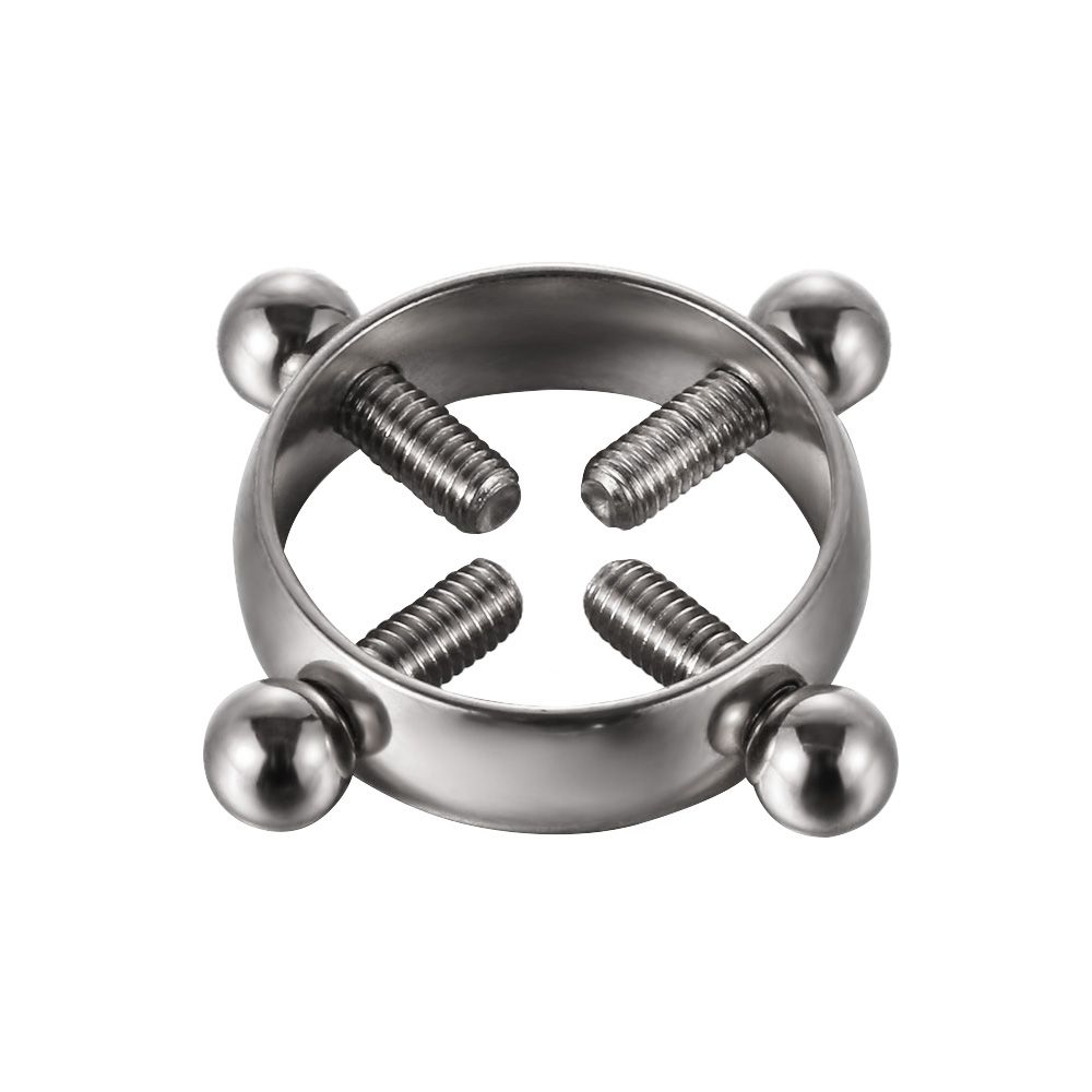Round Non-Piercing Nipple Ring 316L Surgical Steel Adjustable Screw Body Piercing Nickel-free Fake Piercing Women Sexy Jewelry