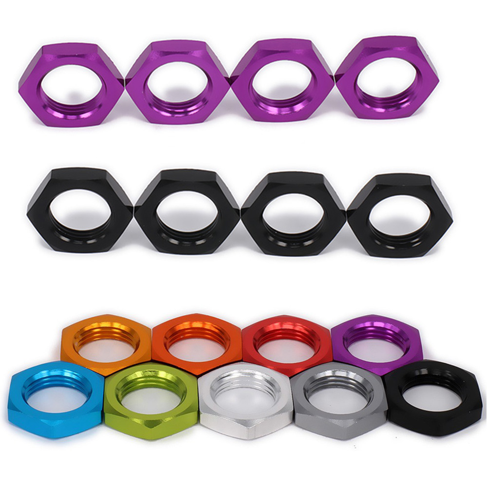 4Pcs #7758 Aluminium 17mm Wheel Hex Nuts Mount Splined Serrated Metal for RC Car 1/5 Traxxas X-MAXX 77086-4 E-Revo 2.0 VXL