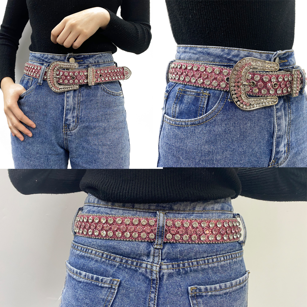 Luxury Strap Western Rhinestone Diamond Belt Designer Strap Men Women Colorful Crystal Pasek Kowbojski Meski Decorative Punk