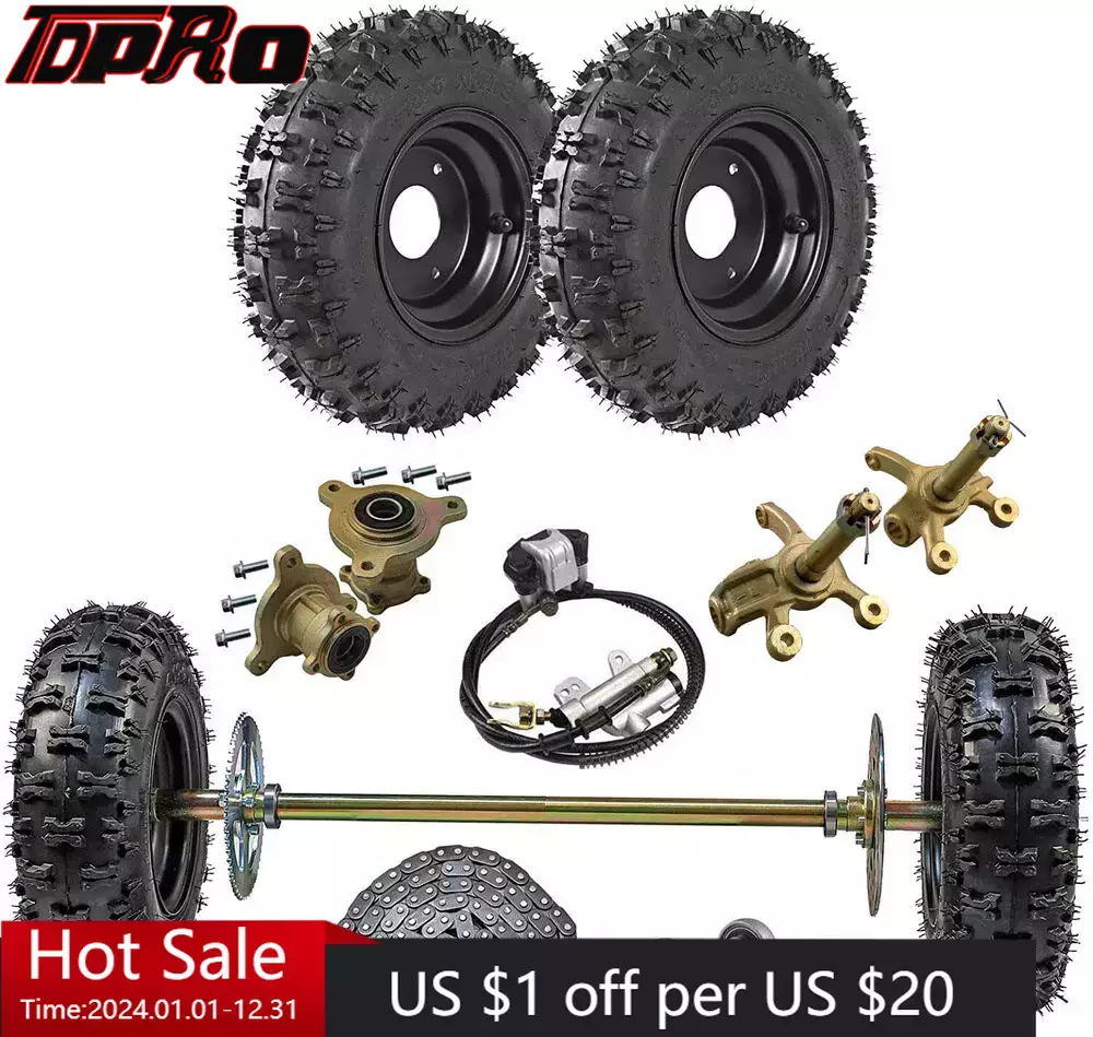 TDPRO 740mm Go Kart Rear Axle Kit 6" Wheels Tyres Sprocket Brake Assembly ATV Quad