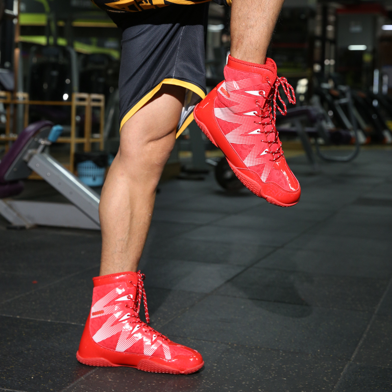 Wrestling Shoes with Rubber Outsole, Breathable Combat Sneakers, Professional Training Fighting Boots, Plus Size