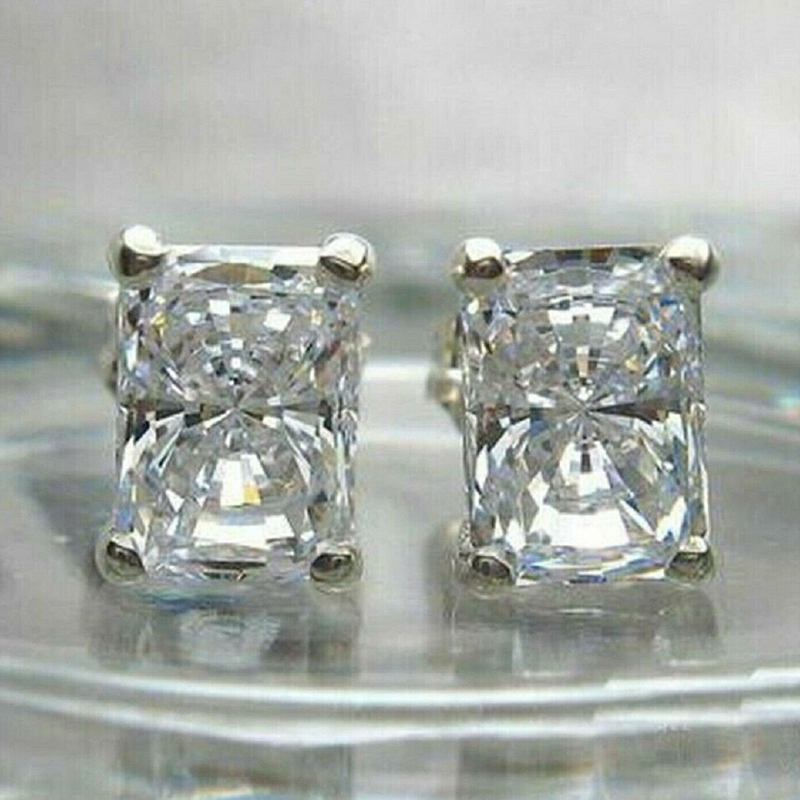 CAOSHI Modern Trendy Women's Earrings Simple Design Temperament Female Accessories Shiny Rectangular CZ Stylish Jewelry Gift
