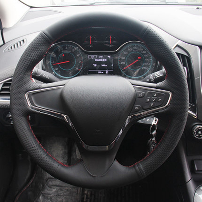 GNUPME Artificial Leather Black Car Steering Wheel Cover for Chevrolet Malibu XL 2016 2017 Equinox 2017 2018 Buick Velite 5