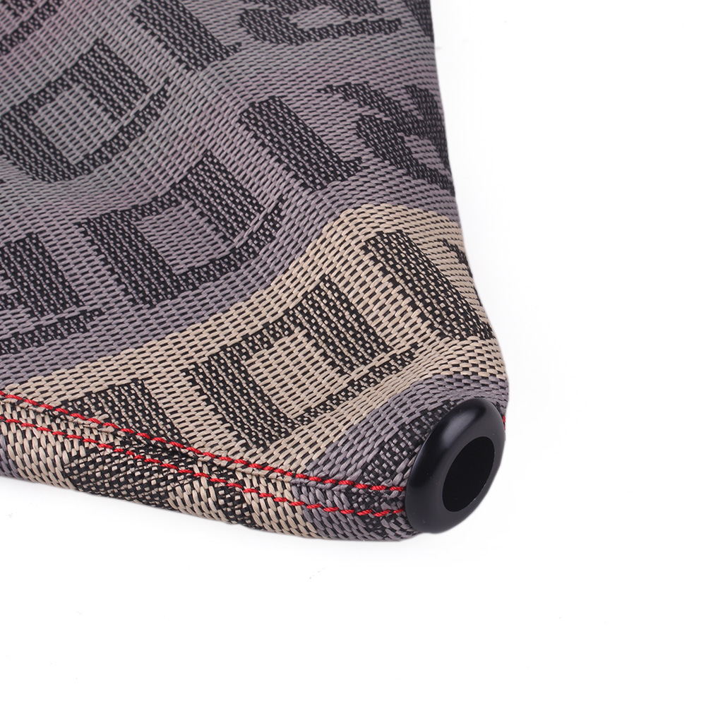 JDM BRIDE High Quality Canvas Fabric Shift Boot Racing Shift Knob Cover for Universal Racing Car With Red Stitching RS-SFN059