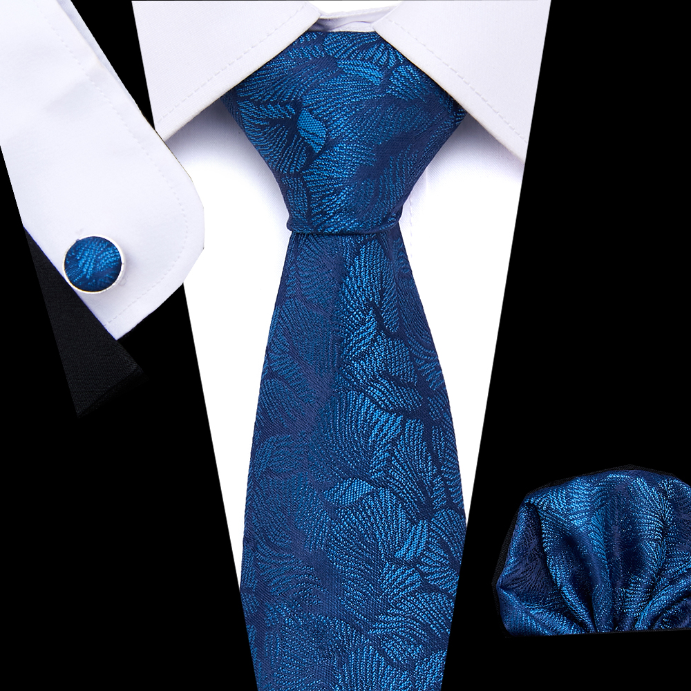 Nice Handmade Great Quality Hot sale Tie Handkerchief Pocket Squares Cufflink Set Tie Clip Necktie Printed