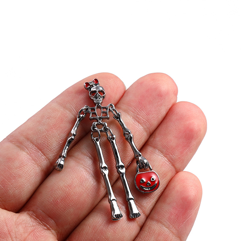 10pcs/pack Retro Halloween Skull Metal Charms for Earring DIY Jewelry Making