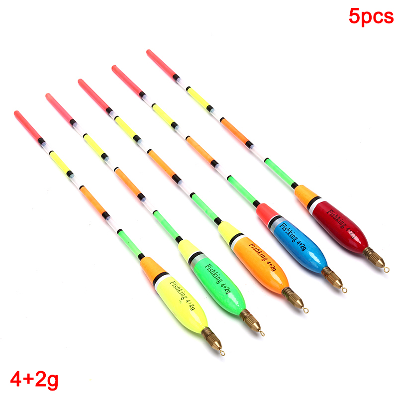 5Pcs/lot Fishing Float Barguzinsky Fir Floats Float 3+2g/4+2g/5+2g/6+2g Mix Color For Carp Fishing Fishing Tackles Tools