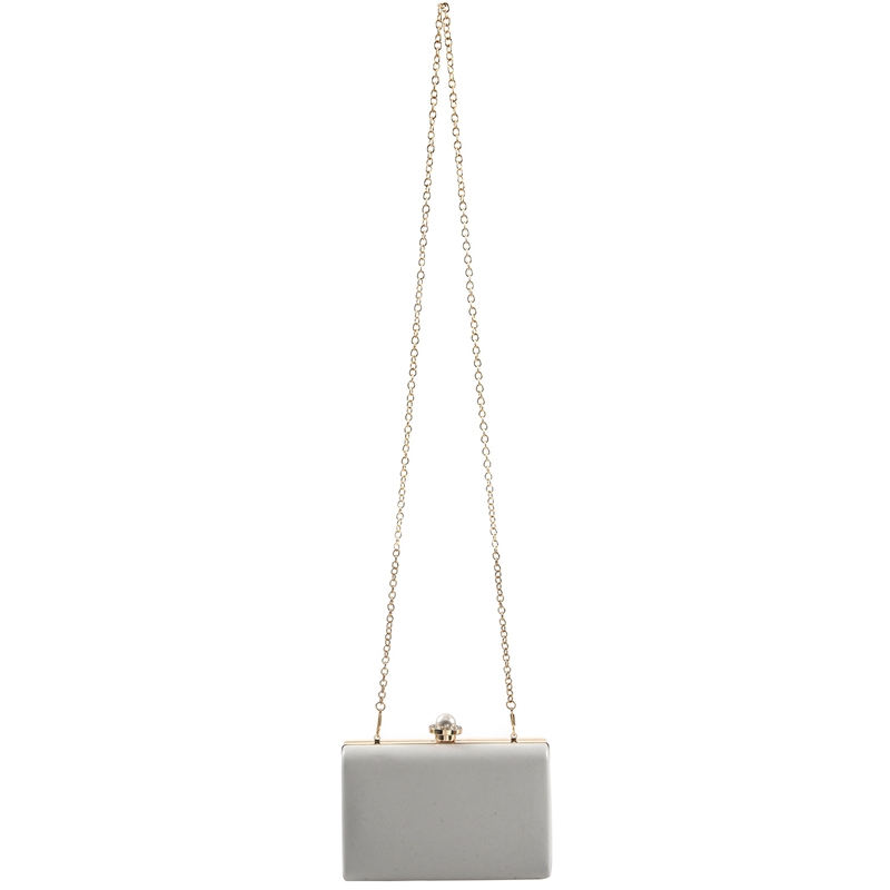 Fashion Women Leather Evening Bag Dinner Party Lady Wedding Flower Clutch Purse(white)