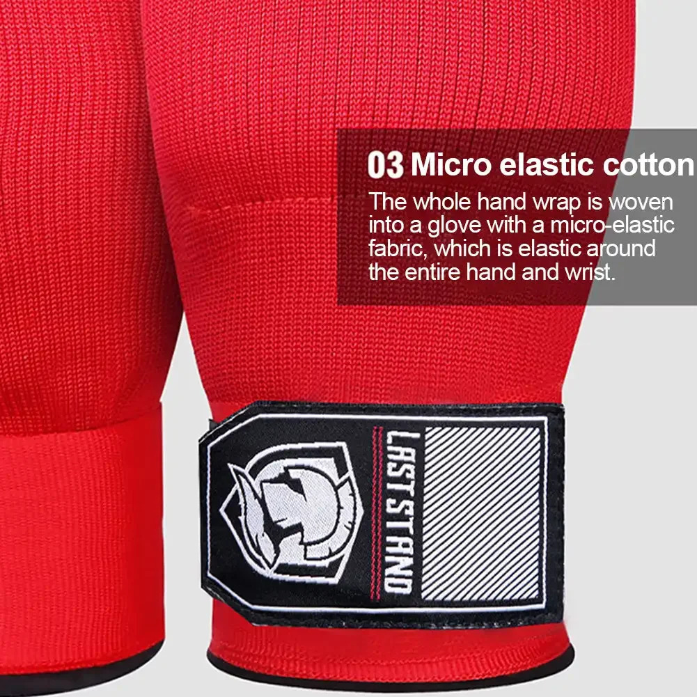 1Pair Gel Boxing HalfFinger Gloves Lazy Quick Hand Wrap Combat Free Bandages 240619