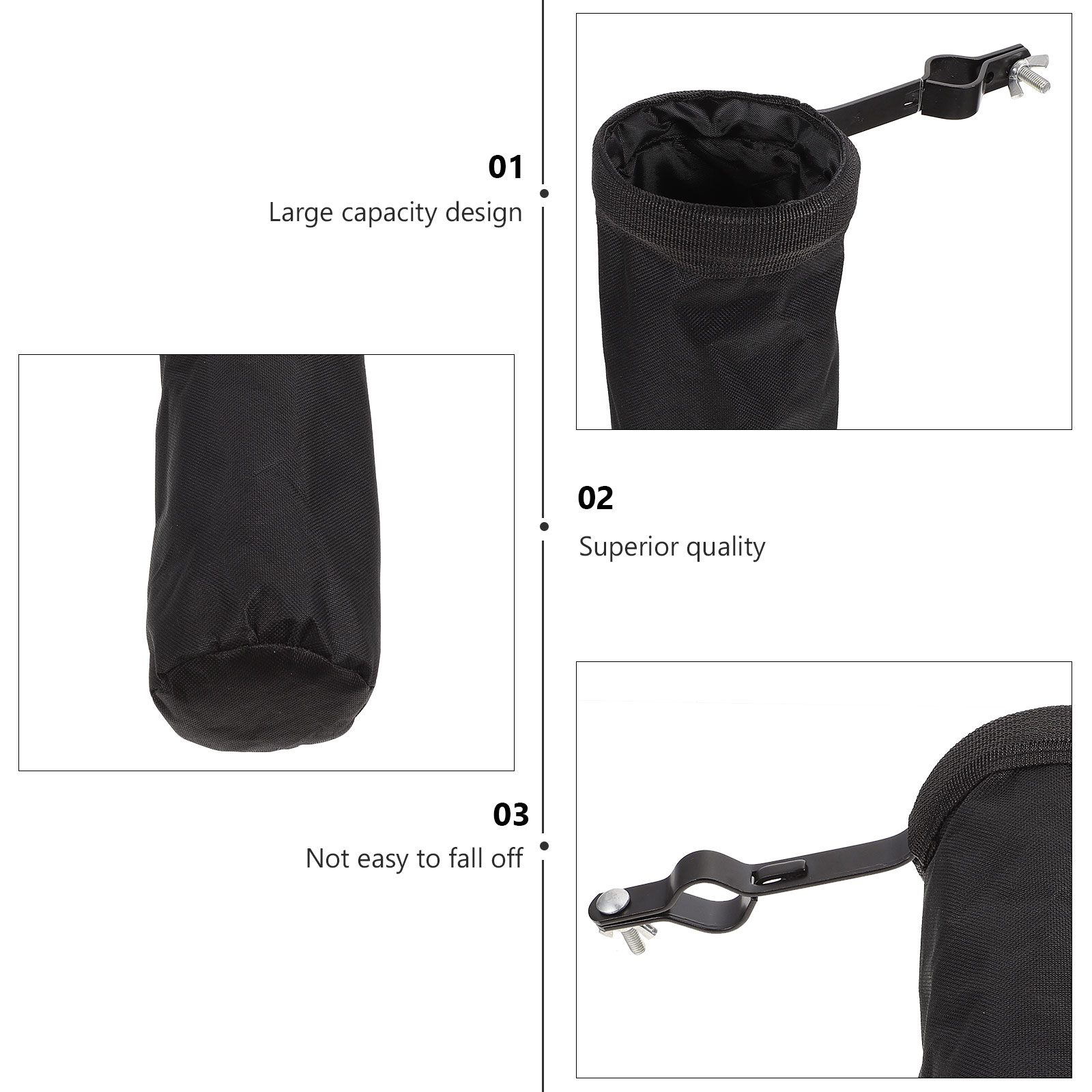 Drum Stick Bag Clamp Stand Baqueta Accessory Black Backpack Portable Drumstick Pouch Bracket