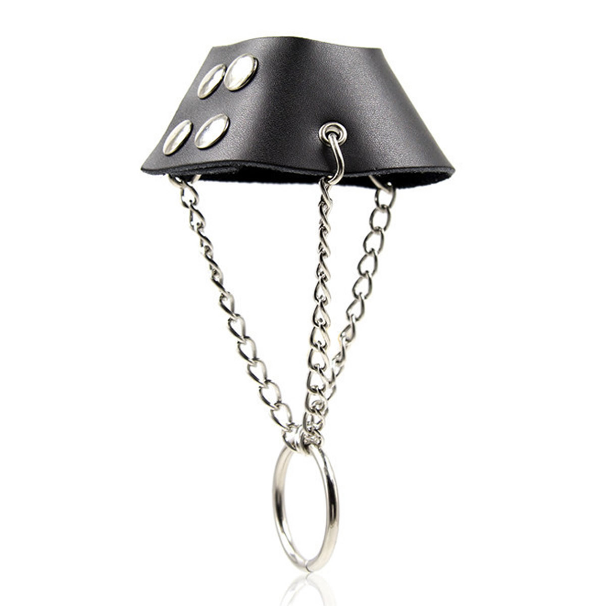 Testicular Stretching Penis Cock Ring Faux Leather Parachute Ball Stretcher Scrotum Restraint Adjustable BDSM Bondage for Men