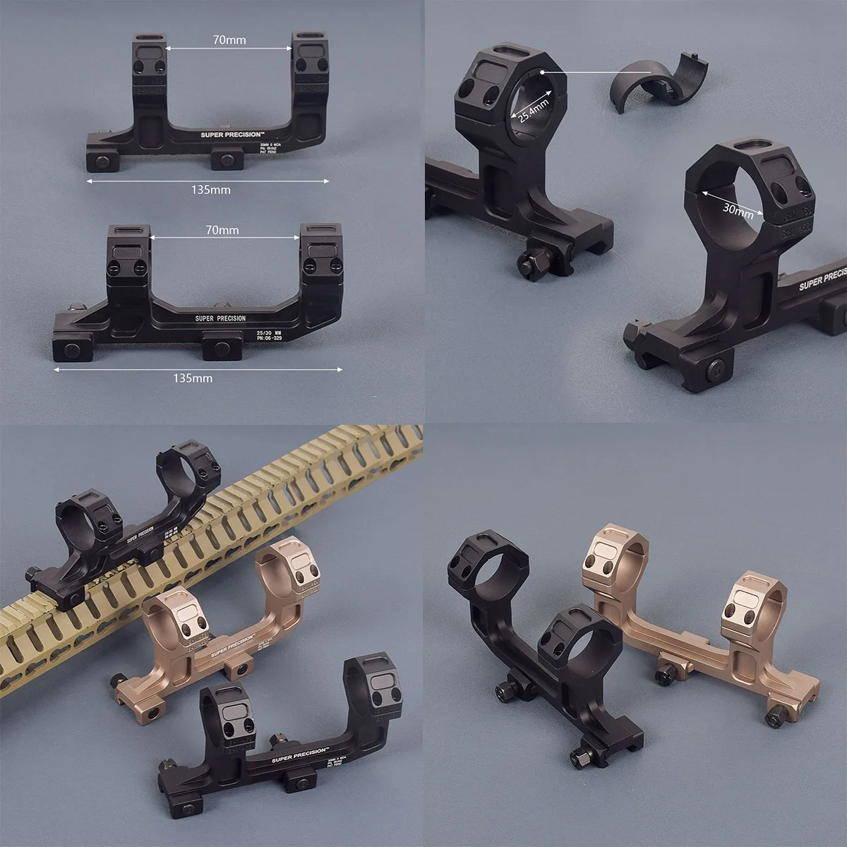 LAMBUL Tactical GE Automatics Scope Hunting Airsoft Accessories ar15 Double Clamp Metal Riflescope 1.5 1.93 Mount For 20mm Rail