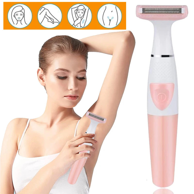 Electric Women Shaver Razor Body Leg Arm Back Bikini Trimmer Lday Washable AA Battery Type Hair Removal Shaving Machine 240624