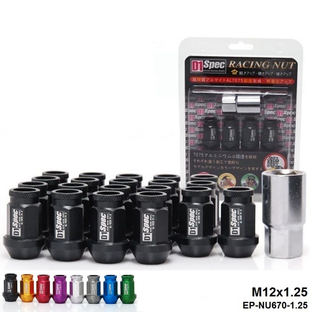 EPMAN - D1 Spec Jdm Racing Wheel Lug Nuts M12 X 1.25MM / M12 X 1.5MM 20PCS For Nissan Subaru Suzuki EP-NU670