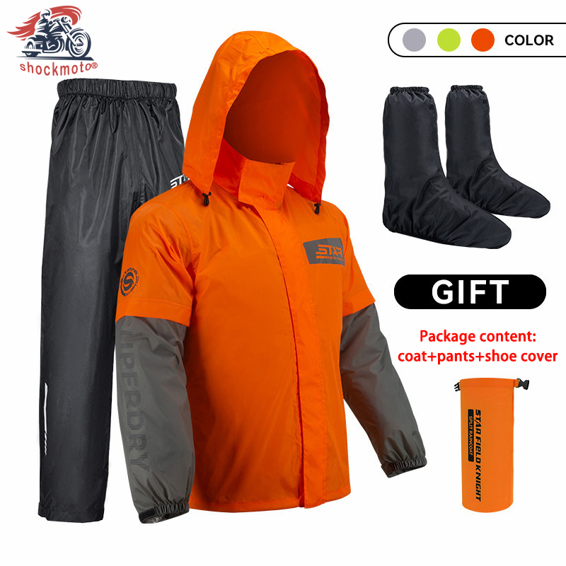 Chubasquero 3 en 1 para motocicleta, pantalones, cubierta de zapatos, chaquetas de lluvia impermeables para motocicleta, protector de cuerpo completo,